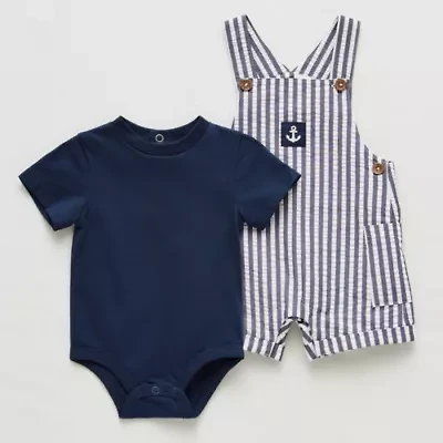 Little Lad Baby Boys 2-pc. Shortall Set