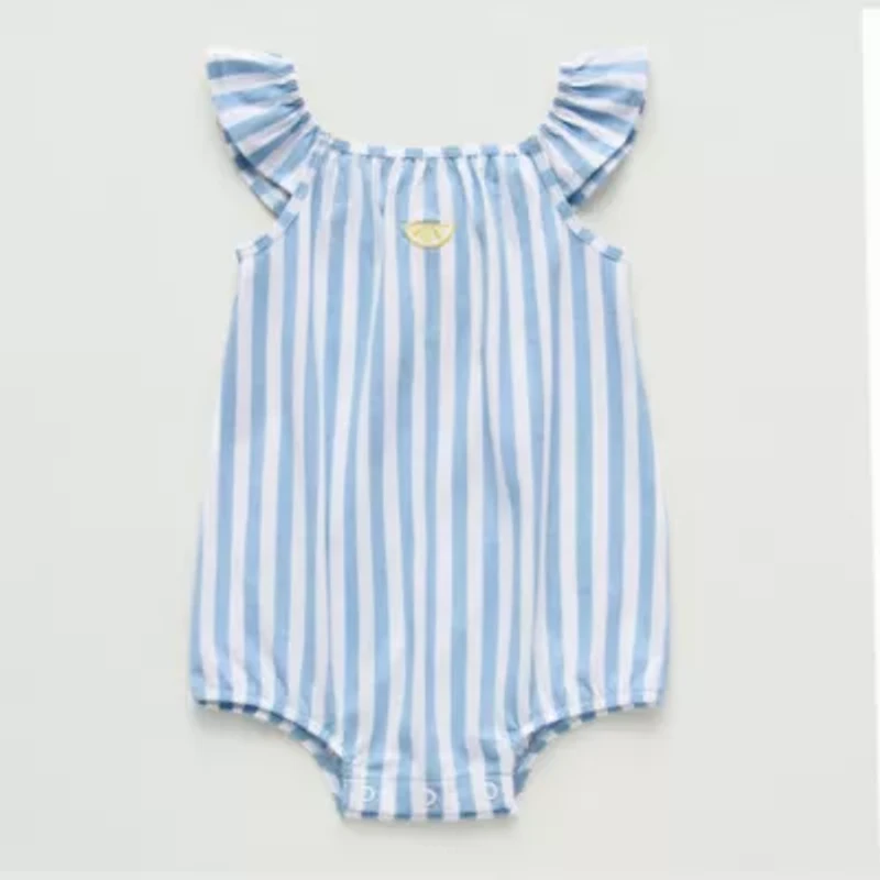 Okie Dokie Baby Girls Sleeveless Striped Romper