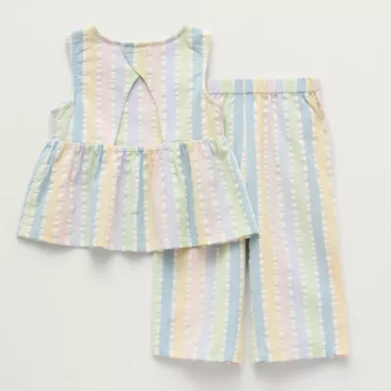 Okie Dokie Seersucker Toddler & Little Girls 2-pc. Pant Set
