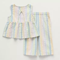 Okie Dokie Seersucker Toddler & Little Girls 2-pc. Pant Set