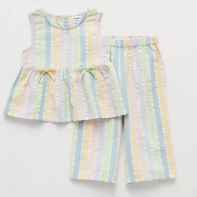 Okie Dokie Seersucker Toddler & Little Girls 2-pc. Pant Set