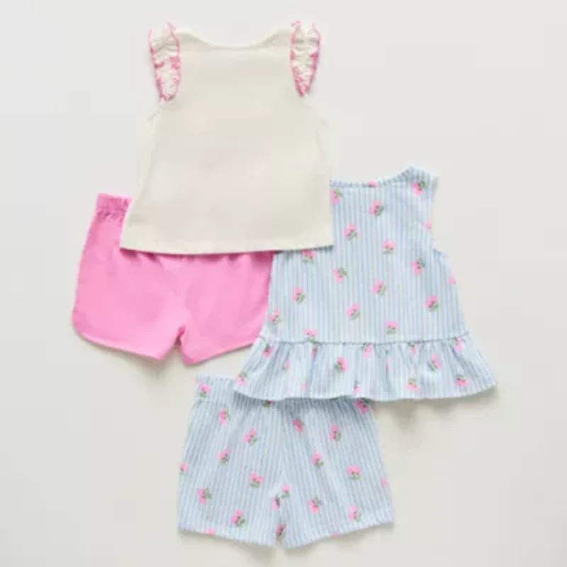 Little Lass Toddler Girls 4-pc. Short Set