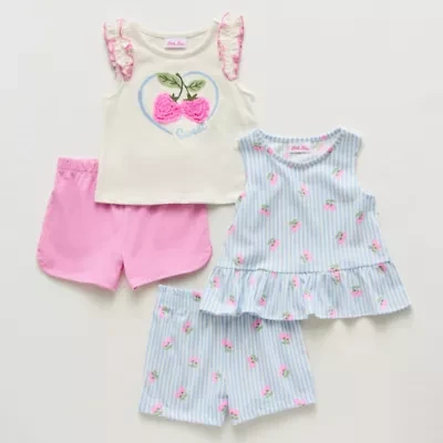 Little Lass Toddler Girls 4-pc. Short Set