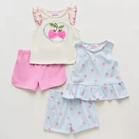 Little Lass Toddler Girls 4-pc. Short Set