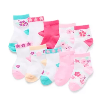 So Adorable Baby Girls 10 Pair Low Cut Socks