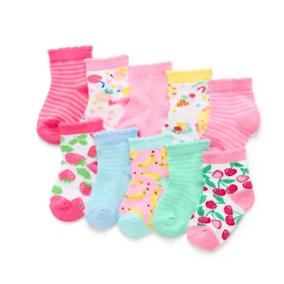 So Adorable Baby Girls 10 Pair Low Cut Socks