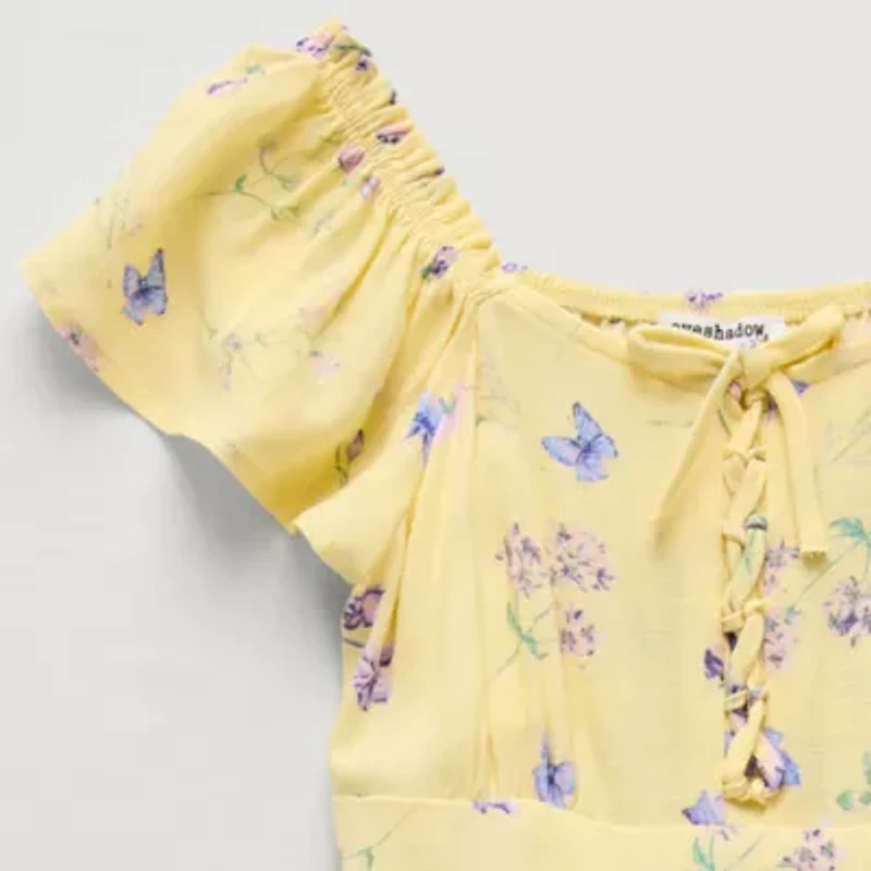 Eyeshadow Big Kid Girls Short Sleeve Jumper