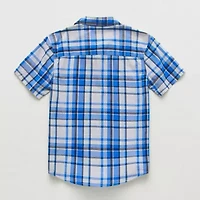 Thereabouts Little & Big Kid Boys Short Sleeve Regular Fit Button-Down Shirt