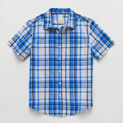 Thereabouts Little & Big Kid Boys Short Sleeve Regular Fit Button-Down Shirt