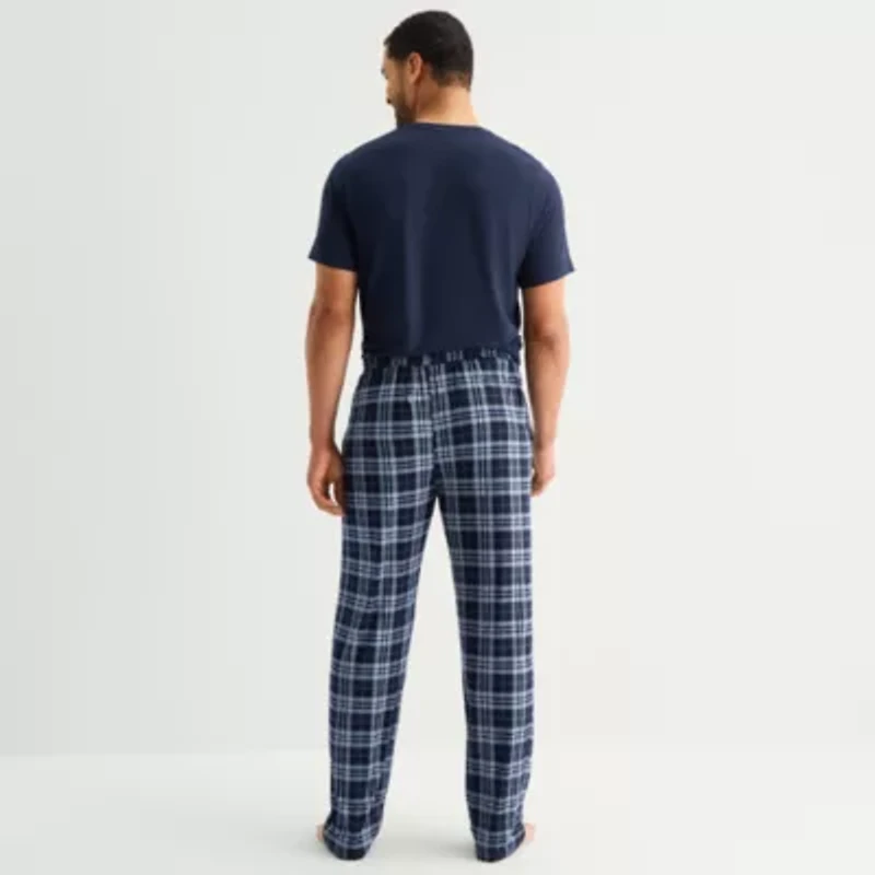 RESTWELL Mens Crew Neck Short Sleeve 2-pc. Pajama Sets