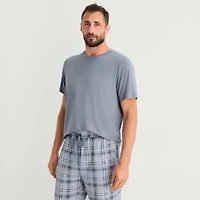 RESTWELL Mens Crew Neck Short Sleeve 2-pc. Pajama Sets