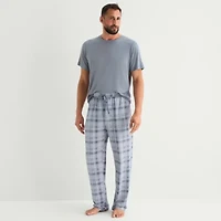 RESTWELL Mens Crew Neck Short Sleeve 2-pc. Pajama Sets