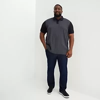 Shaquille O'Neal XLG™ Jacquard Big and Tall Mens Short Sleeve Polo Shirt