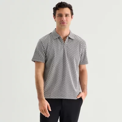 J. Ferrar Johnny Collar Mens Long Sleeve Pullover Sweater