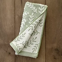 Saturday Knight Leaf Sprig 2-pc. Embellished Floral Hand Towel