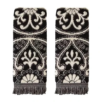 Saturday Knight Amherst Medallion 2-pc. Embellished Damask + Scroll Hand Towel