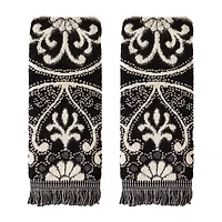 Saturday Knight Amherst Medallion 2-pc. Embellished Damask + Scroll Hand Towel