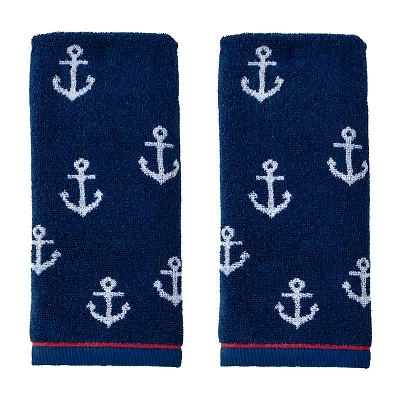 Saturday Knight Anchor 2-pc. Embellished Jacquard Hand Towel