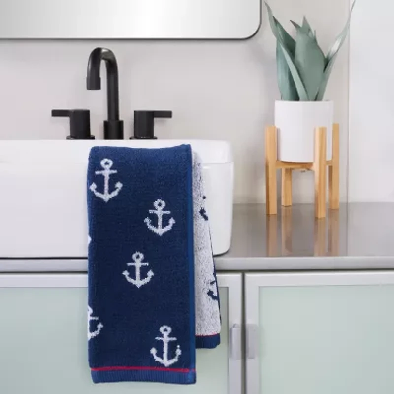 Saturday Knight Anchor 2-pc. Embellished Jacquard Hand Towel
