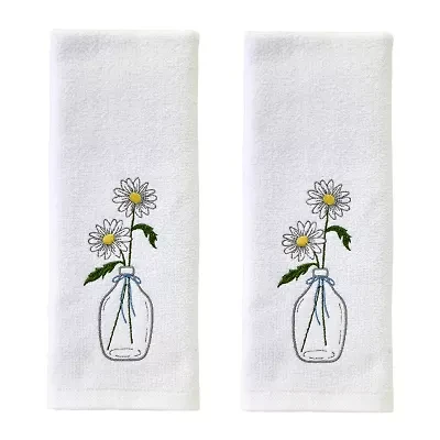 Saturday Knight Daisies In Vase 2-pc. Floral Hand Towel