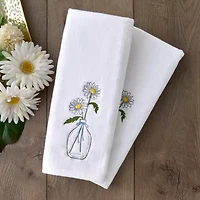Saturday Knight Daisies In Vase 2-pc. Floral Hand Towel