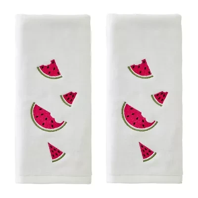 Saturday Knight Tossed Watermelons Embroidered 2-pc. Hand Towel