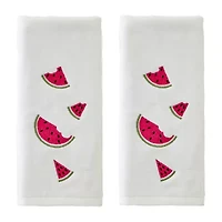 Saturday Knight Tossed Watermelons Embroidered 2-pc. Hand Towel