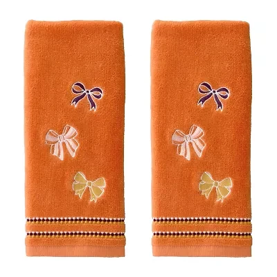 Saturday Knight Tossed Autumn Bows Embroidered 2-pc. Hand Towel