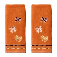 Saturday Knight Tossed Autumn Bows Embroidered 2-pc. Hand Towel