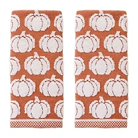 Saturday Knight Pumpkin Sculpted 2-pc. Embellished Jacquard Hand Towel
