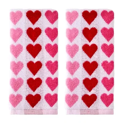 Saturday Knight Tonal Hearts 2-pc. Embellished Hand Towel