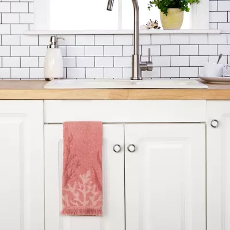 Saturday Knight Ocean Coral Hand Towel 2-pc. Embellished Beach + Nautical Hand Towel