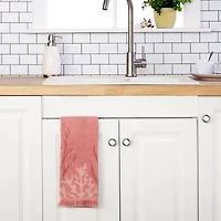 Saturday Knight Ocean Coral Hand Towel 2-pc. Embellished Beach + Nautical Hand Towel