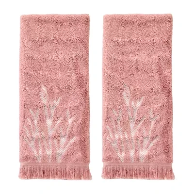 Saturday Knight Ocean Coral Hand Towel 2-pc. Embellished Beach + Nautical Hand Towel