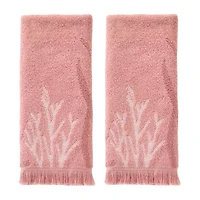 Saturday Knight Ocean Coral Hand Towel 2-pc. Embellished Beach + Nautical Hand Towel