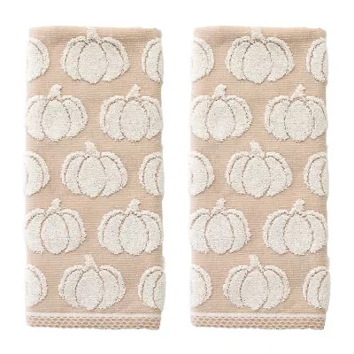Saturday Knight Pumpkin 2-pc. Embellished Jacquard Hand Towel
