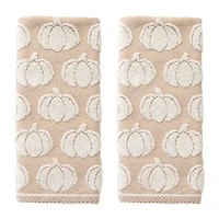 Saturday Knight Pumpkin 2-pc. Embellished Jacquard Hand Towel