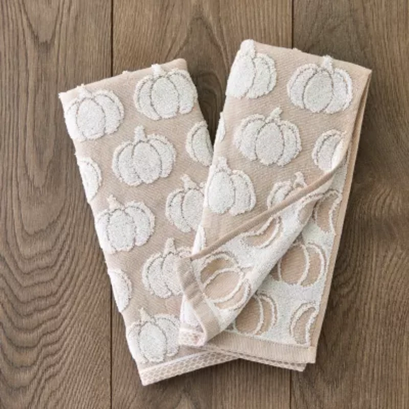 Saturday Knight Pumpkin 2-pc. Embellished Jacquard Hand Towel
