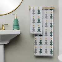 Saturday Knight Multi Trees 2-pc. Embellished Hand Towel