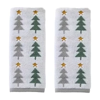 Saturday Knight Multi Trees 2-pc. Embellished Hand Towel
