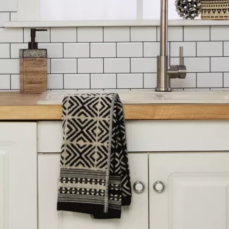 Saturday Knight Diamond Grid 2-pc. Embellished Geometric Hand Towel