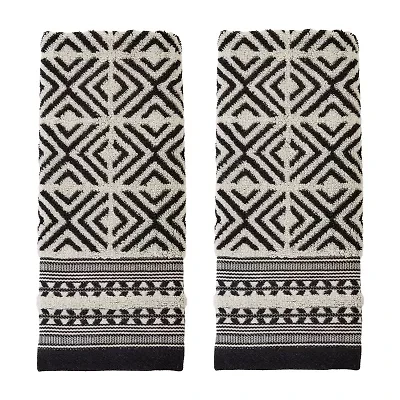 Saturday Knight Diamond Grid 2-pc. Embellished Geometric Hand Towel