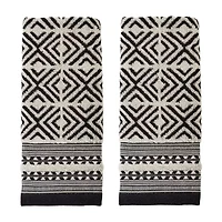 Saturday Knight Diamond Grid 2-pc. Embellished Geometric Hand Towel