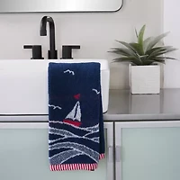Saturday Knight Sailoat Waves Hand Towel 2-pc. Embellished Beach + Nautical Hand Towel