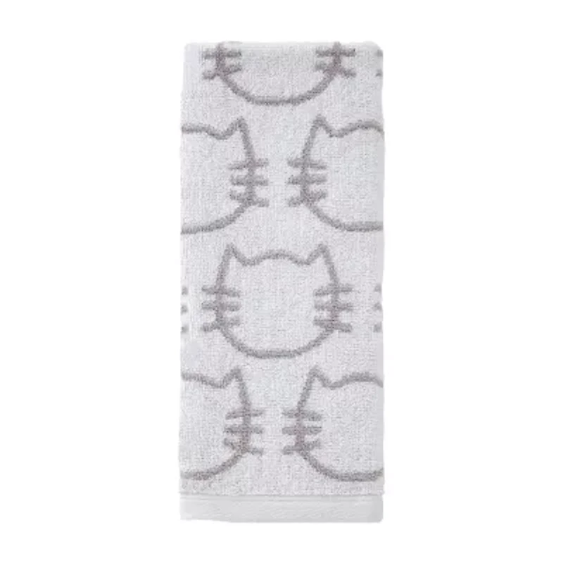 Saturday Knight Cat 2-pc. Embellished Animal Print Hand Towel