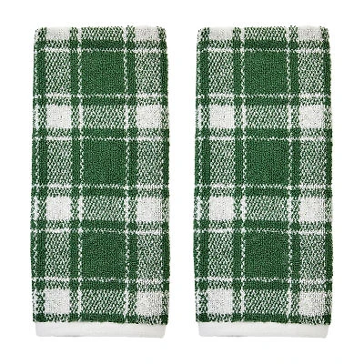 Saturday Knight Buffalo Plaid 2-pc. Embellished Hand Towel