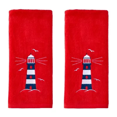 Saturday Knight Lighthouse Embroidered 2-pc. Beach + Nautical Hand Towel