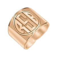 Personalized Circle Block Monogram Ring