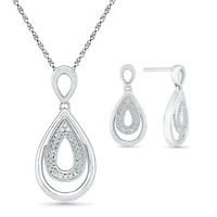 Womens Diamond Accent Natural White Diamond Sterling Silver 2-pc. Jewelry Set
