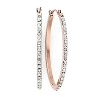 Diamond Fascination™ 14K Rose Gold Oval Hoop Earrings